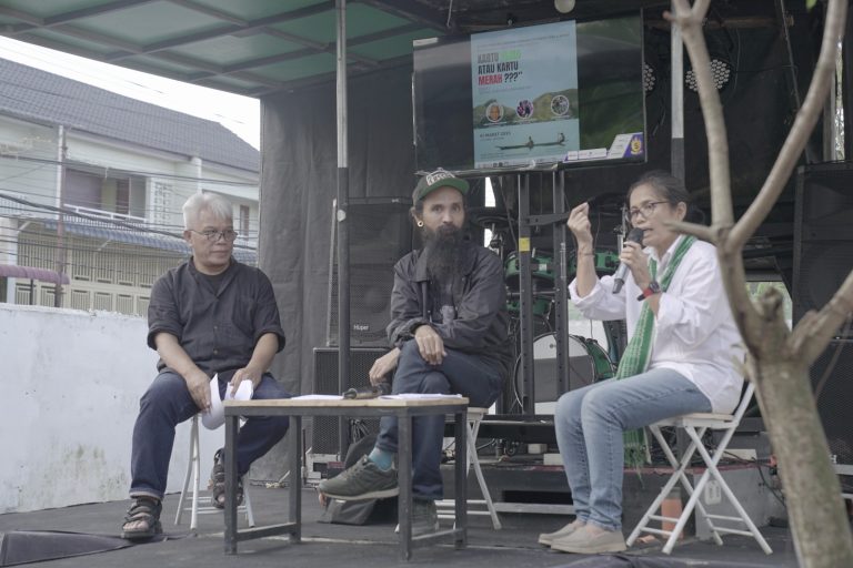 Diskusi terbuka yang digelar Jaringan Komunal Se-Danau Toba dan Sumatera Utara di Kota Medan, Sabtu (1/3/2025). (Istimewa)